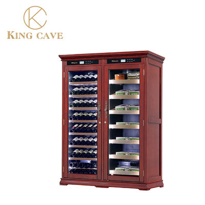 Large Capacity Cigar Cooler Humidor Double Glass Door LED Lighting
