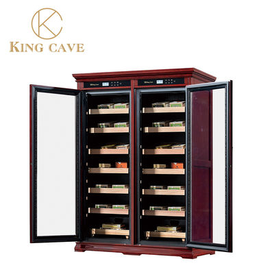 Solid Wood Touch Control Dual Zone Electric Wine Cooler Cigar Humidor Cabinet