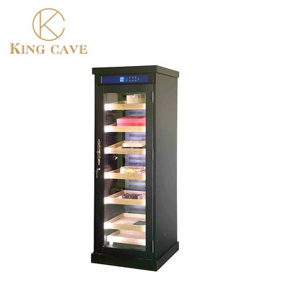 Wood Frame Thermostat Electric Cigar Cooler Humidor Cabinet With Locker