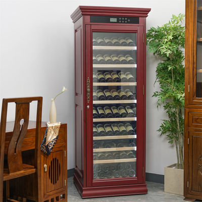 Premium Red Wooden Kitchen Wine Cooler With Advanced Temperature Control