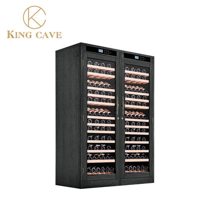 Guter Preis Custom Modern Black Wood Wein Kühlschrank mit LED-Leuchten Online