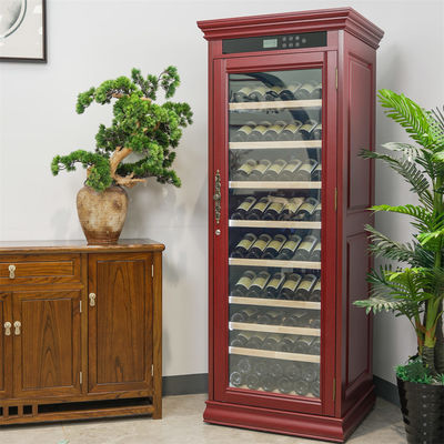 Premium Red Wooden Kitchen Wine Cooler With Advanced Temperature Control