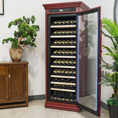 Premium Red Wooden Kitchen Wine Cooler With Advanced Temperature Control