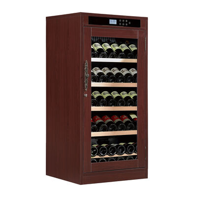 Guter Preis Burgunder Holz-Abschluss Weinkühlschrank mit verriegelbarer Glastür und thermoelektrischer Kühlung Online