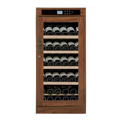 Guter Preis Holzrahmen digitaler Temperaturkontrolle Weinkühler Schrank mit gehärtetem Glas Tür und UV-Schutz Online