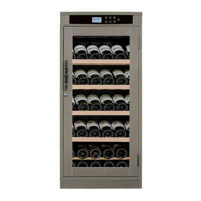 Guter Preis Grauer Holz-Finish Küchen-Weinkühlschrank mit digitaler Temperaturregelung und LED-Innenbeleuchtung Online