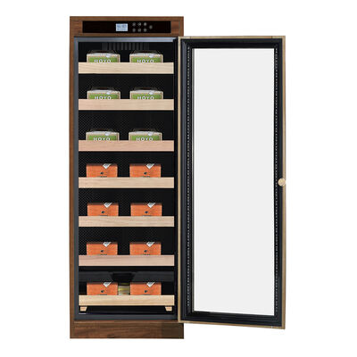 Guter Preis Freistehendes Holzrahmen-Humidor-Schrank für Elektro-Zigarren mit verschließbarer Glastür und eingebautem Befeuchtungssystem Online