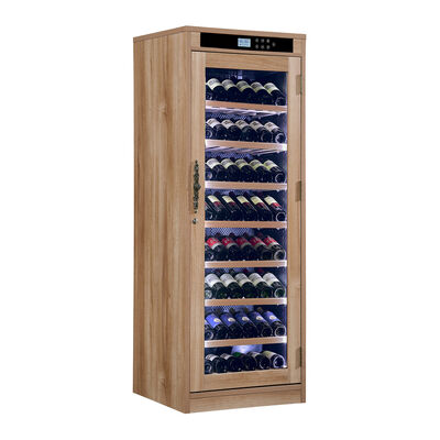 Guter Preis Holzkorn Finish Küche Weinkühlschrank mit Präzisionstemperaturkontrolle und verstellbaren Regalen Online