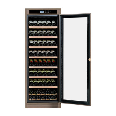 Guter Preis Eleganter Holzküchen-Weinkühlschrank mit abschließbarer Glastür und thermoelektrischem Kühlsystem Online