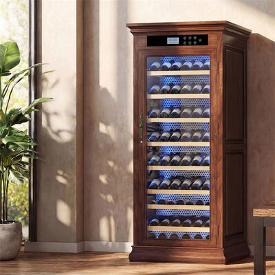 Guter Preis Moderner Holz-Weinkühlschrank mit großer Kapazität und Kompressor Online