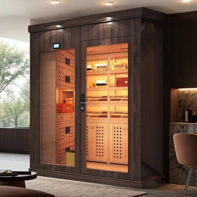 Guter Preis Maßgeschneiderter Massivholzrahmen Großes Reserve Walk-In Zigarrenkühler Humidor Schrank Online