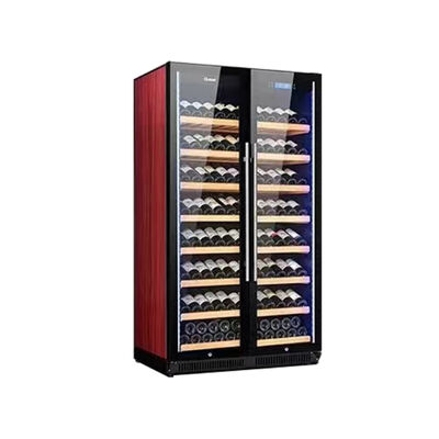 Guter Preis Zweizonen-Weinkühlschrank mit Türen aus gehärtetem Glas und Holzregalen Online