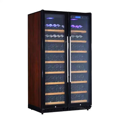 Guter Preis Holzveredelung Rahmen Doppelzone Weinkühlschrank mit Doppelglastüren Online